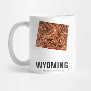Wyoming state map abstract brown Mug